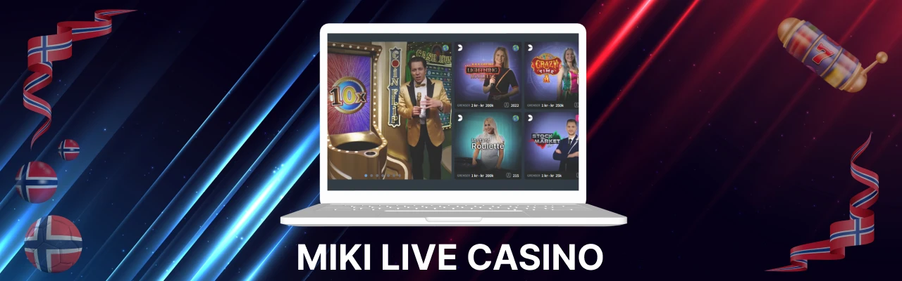 Miki live casino på mobil