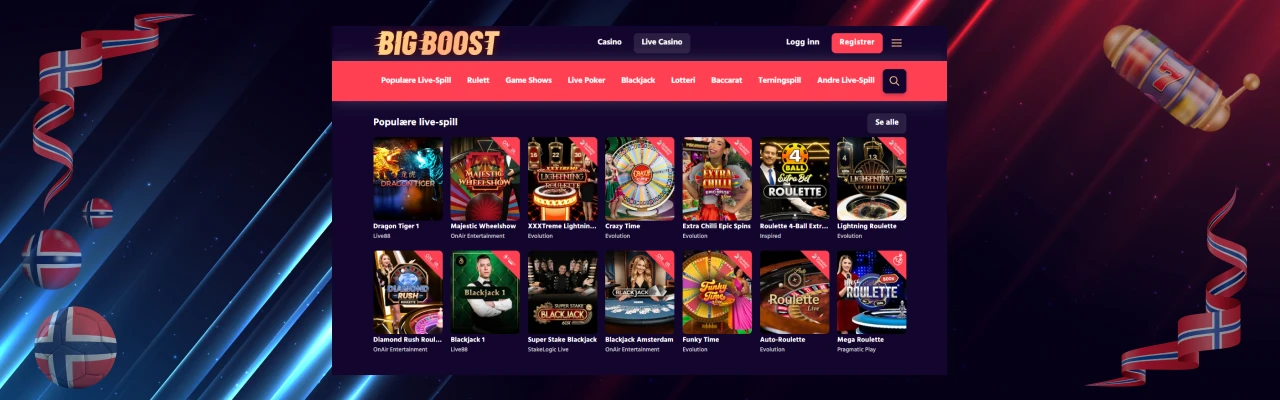 Big boost casino bordspill