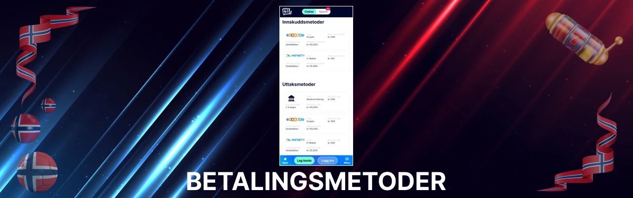 Casino friday betalingsmetoder