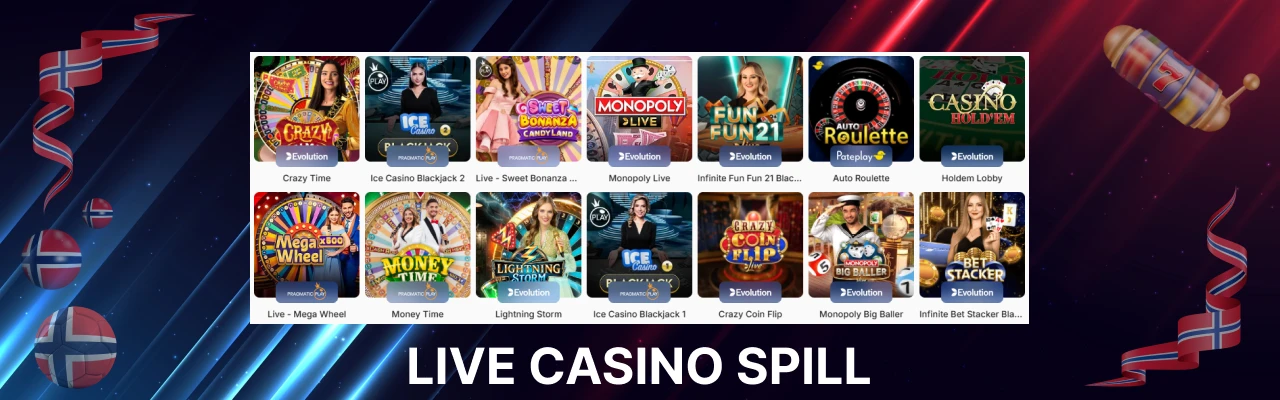 Ice live casino spill