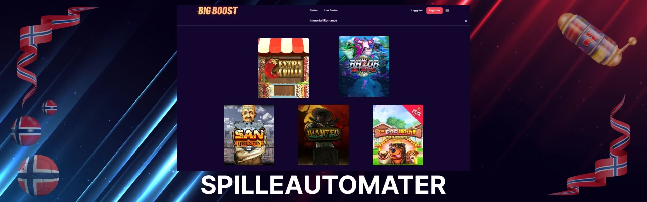 Spilleautomater hos big boost casino